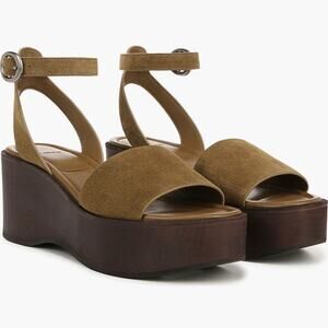 Vince Phillipa Platform Sandal in Olive Wood Size 9